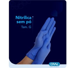 Luvas De Procedimentos Nitrílica Azul Com Pó - Grande - 100 Unid – Supermax